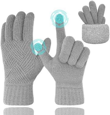 Gants D’hiver Tactiles Femme – Lot De 4 Paires, Doublés Polaire – Noir, Gris Clair, Beige, Rose – Pour Sport, Moto, Quotidien