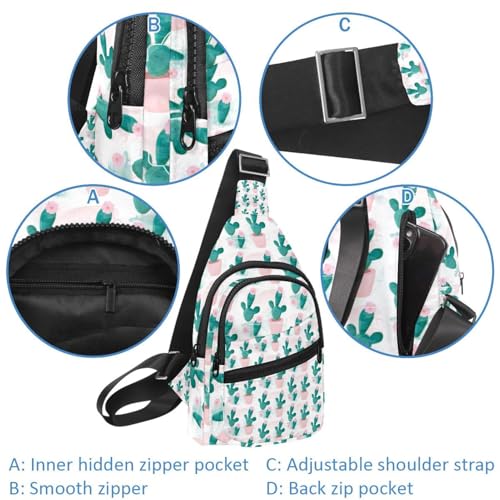 Sac à dos de poitrine cactus rose pour affirmer votre style