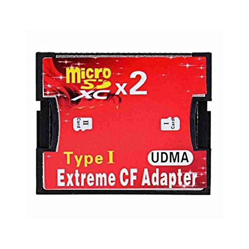 Dual Slot TF or MicroSD Micro SD to Type I Compact Flash Card CF Reader Adapter for Nikon Cannon Carema