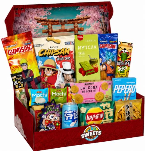 Asiatische Snacks Box Geschenkideen mit Japanische koreanische & mehr Snacks und Süssigkeiten - Ideale Kalender Füllung (XL)