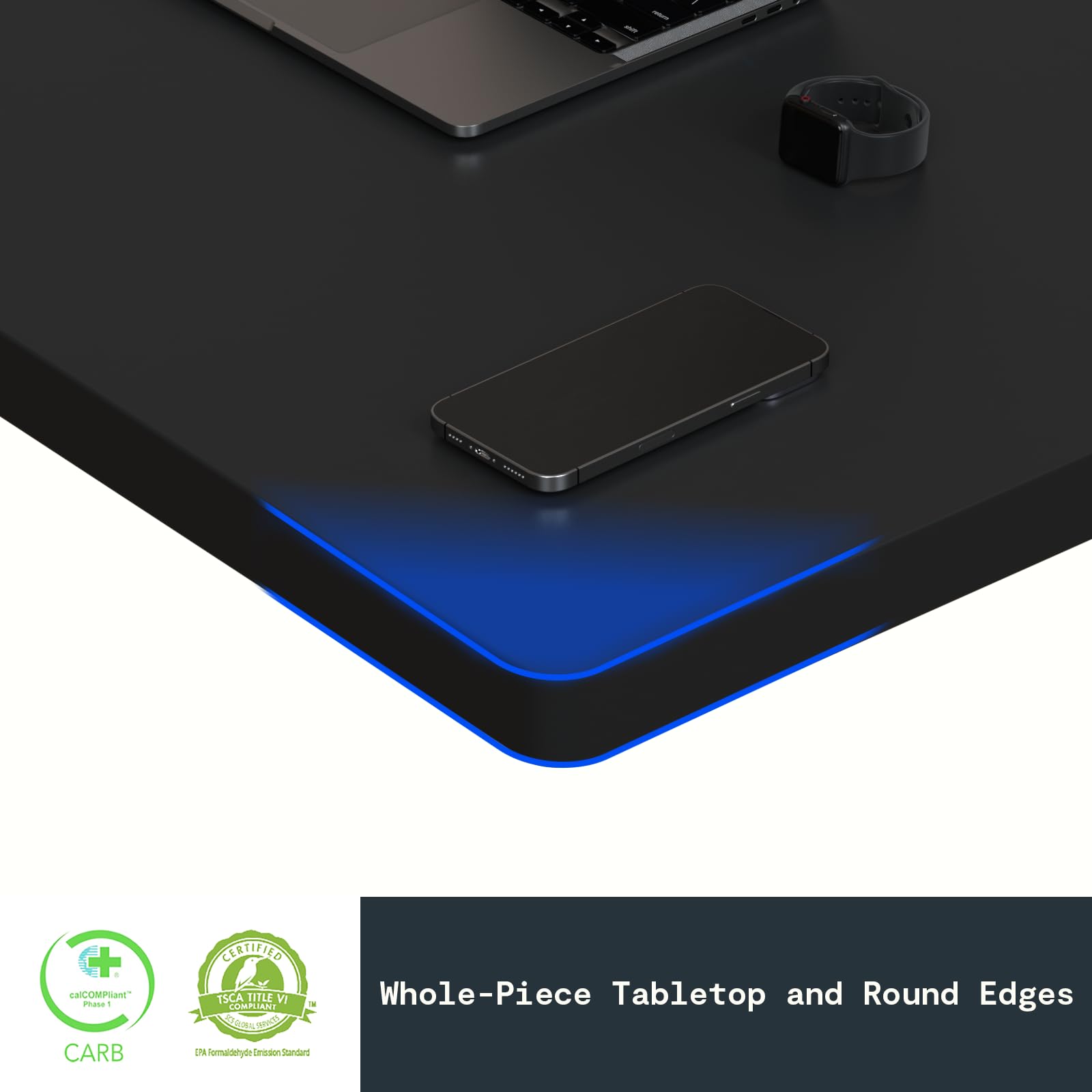 FLEXISPOT Whole Piece 55"x28" Desktop 1" Thickness Height Adjustable Desk Rectangular Tabletop Black Board 55INCH Black Top (incomplete, table top only)