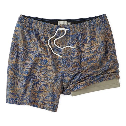 Huckberry Wellen Men's Swim Trunks - Performance Lined Swim Shorts, in 5" or 7" Inseam, Stretchy w/Liner, Elastic Waistband2