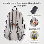 Foldable Backpack with Rain Cover - Multiple Pockets - Waterproof Lightweight Packable Backpack for Travel Camping, 35L Hiking Foldable Daypack for Men Women Black - Image 4