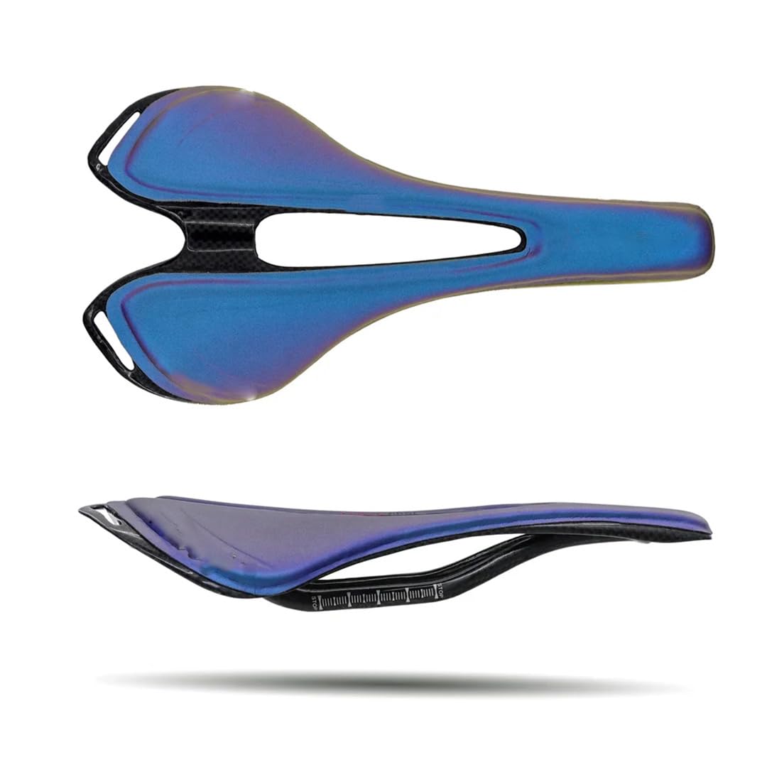 Lederfaser-Sattel für Rennrad, Mountainbike, Sitzkissen, Verfärbung, Fahrradteile, Blau Sport & Freizeit