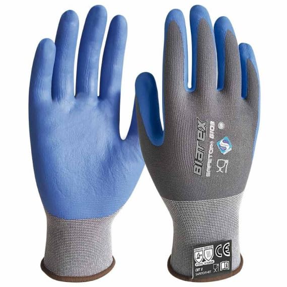 Sekureco Guantes de nitrilo azul BIATEX alimentario y anticalórico Pack de 12 unidades