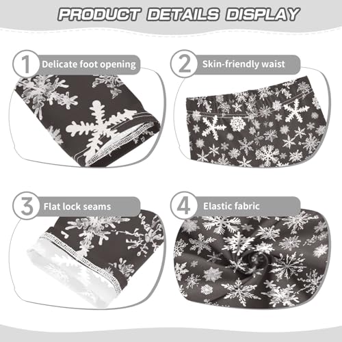 Snowflake Black and Whitoddler Baby Girl Basic Leggings Casual High Waisted Leg Yoga Pants Exercise3