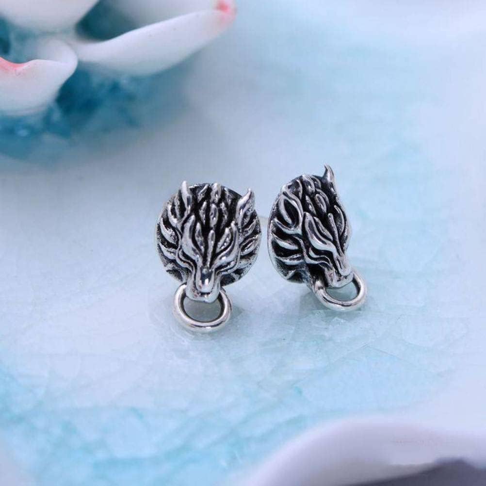Earrings for Girls, Sterling Earring Retro Thai Wolf Head Male Ear Stud