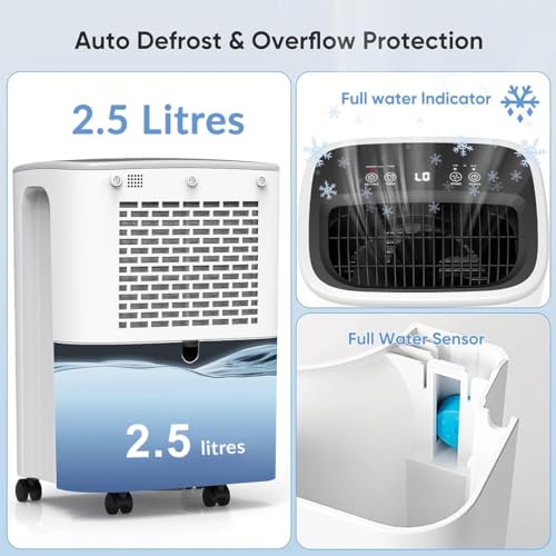 Image of HINISO 10L Smart Compressor Dehumidifier for Home & Basement up to 2000 Sq.ft with WiFi Remote App Control, Auto Defrost, Overflow Protection, Timer & 2.5L Tank
