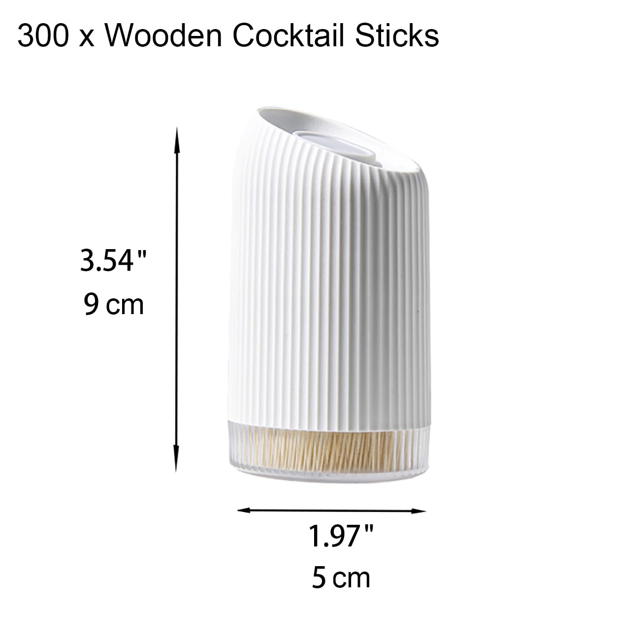YidaSouko Toothpick Dispenser with 300 Wooden Picks, Decorative Holder Case for Kitchen Restaurant, Cream (Slide Cover) - Image 2