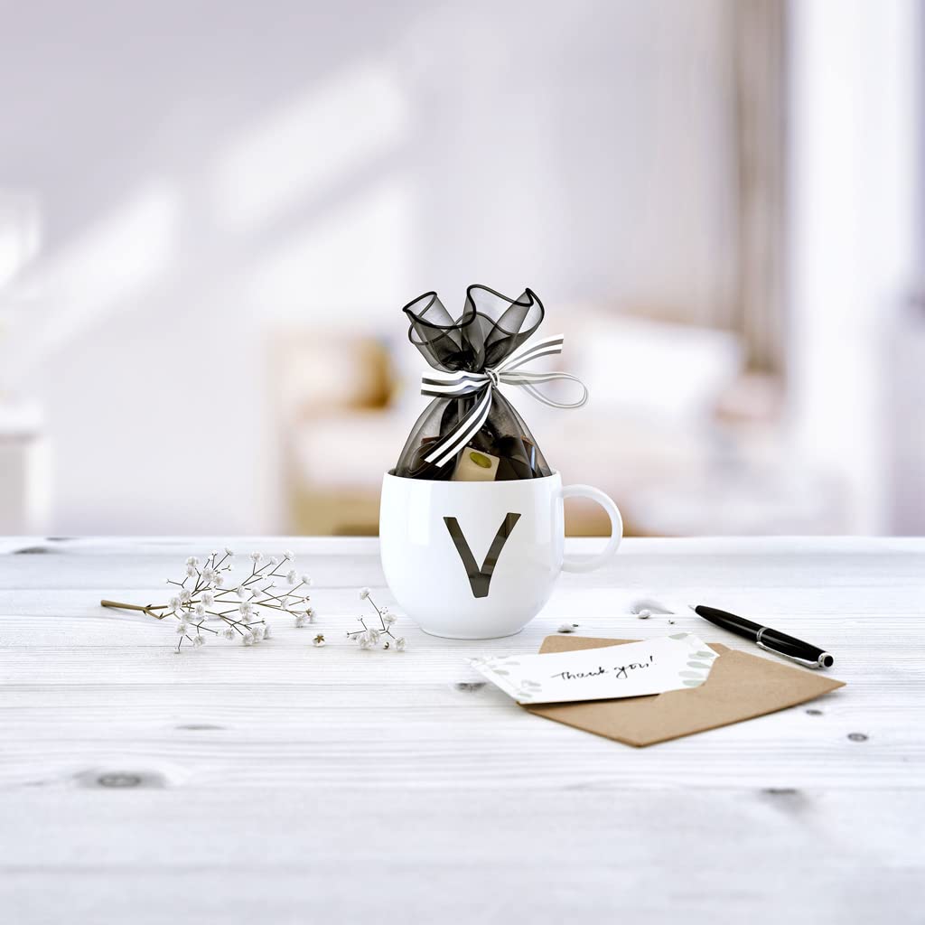 like. by Villeroy & Boch - Letters Mug V, 380ml, Premium Porcelain, White, Blanc, 13X10X8CM - Image 3