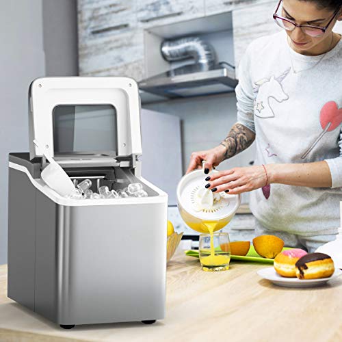 GOPLUS Eiswürfelmaschine, 12kg in 24 Std. Eiswürfelbereiter mit Selbstreinigung, 9 Eiswürfel in 8 Min, Ice Cube Maker… – Bild 6