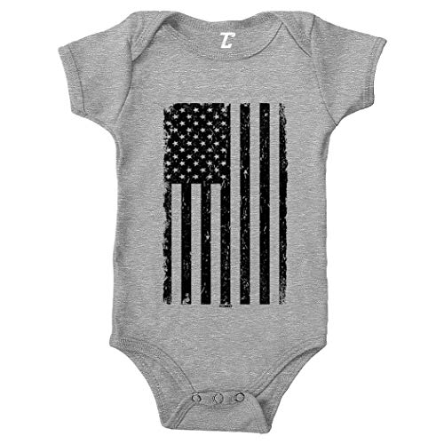 Image of Tcombo Distressed Black American Flag - USA Bodysuit