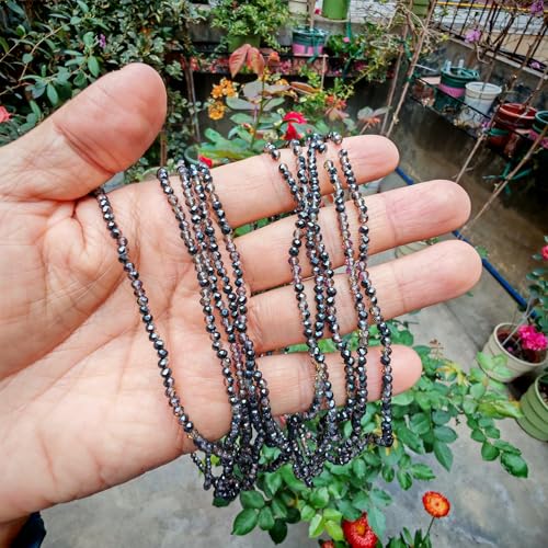 Image of 2mm Rondelle Glass Beads for Jewelry Making, Faceted Briolette Crytal Spacer Beads for Bracelet Necklace Earring, Rose Red Gun Black 1200pcs