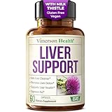 Liver Cleanse & Detox Support Supplement - Natural Non-Gmo Herbal Blend with Milk Thistle + Artichoke Extract + Turmeric + Ginger + Beet Root + Alfalfa + Zinc + Choline + Grape Seed + Celery Seed