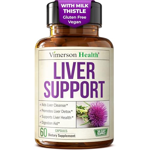 Liver Cleanse Detox & Repair Milk Thistle Supplement - 60 Capsules Herbal Liver Support - Choline, Artichoke Extract & Chicory. Dandelion Root Supplement to Promote Cellular Repair & Digestion - Vegan
