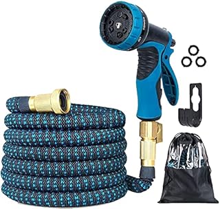 Expandable Water Hose Garden Hose 25Ft Nozzle Pocket Flexible Retractable Hose with Triple Layer Latex Core 3/4