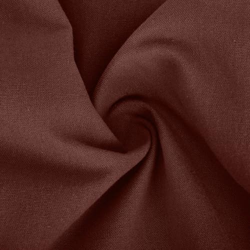 Image of Linen Pants Women High Waisted Drawstring Casual Pant Cotton Linen Straight Leg Lounge Trousers with Side Pockets