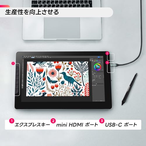 Image of ViewSonic (From USA)33.85 Cm (13.33 inch) FHD Digital Graphics Pen Tablet, Second Screen for Laptop with 8192 Pen Pressure, 6 Express Keys, EMR Battery-Free Pen, 2 x Type-C, 1 Mini HDMI, 815g, 7mm GD1330.