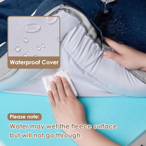 Image of EHEYCIGA Orthopedic Dog Bed for Small and Medium Dogs, Waterproof Memory Foam With Sides, Non-Slip Bottom, Egg-Crate Foam, Washable Removable Cover, Navy