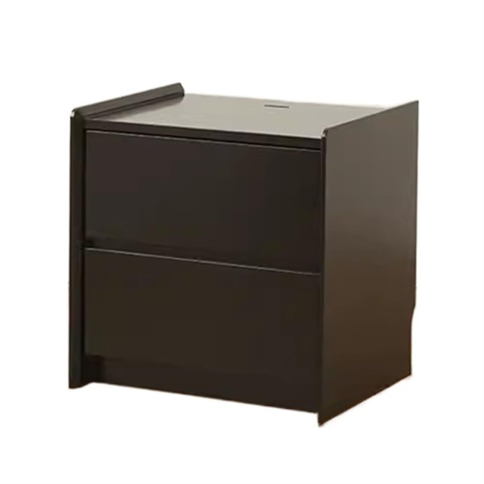 Table de chevet en bois massif à 2 tiroirs poussoir meuble noir