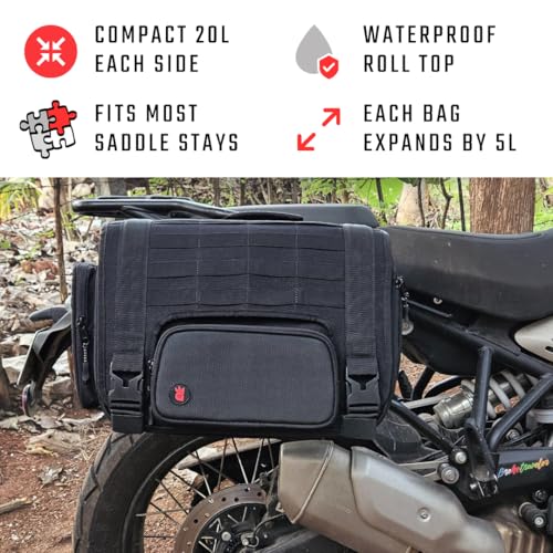 Image of Pangong V2 Motorcycle Pannier Bags | 50L | Waterproof | Ideal for Himalayan 450