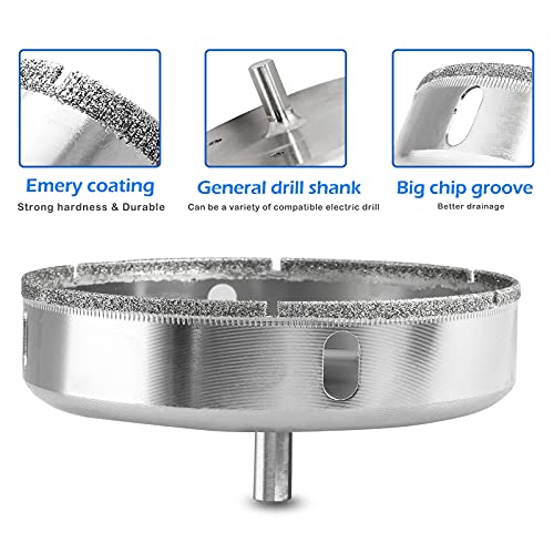 Image of Luomorgo 120mm /4-3 /4 inch Diamond Hole Saw | 1.1 inch Cutting Depth, Diamond Drill Bits, For Glass Ceramic Marble Porcelain Tile, For Granite Quartz Gemstone