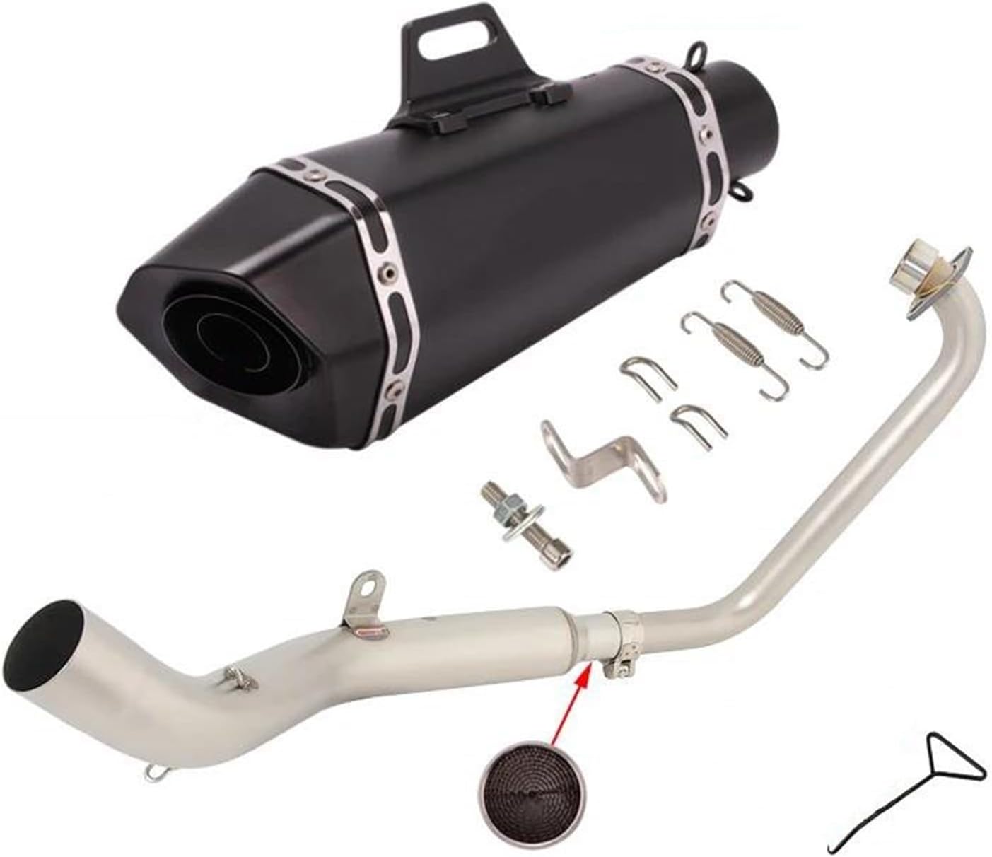 Exhaust Type Full For ZT125 U1 G1 2021 2022 Motorcycle Exhaust Catalyst DB Killer Muffler Front Middle Link Pipe Motorcycle Exhaust Header(E)