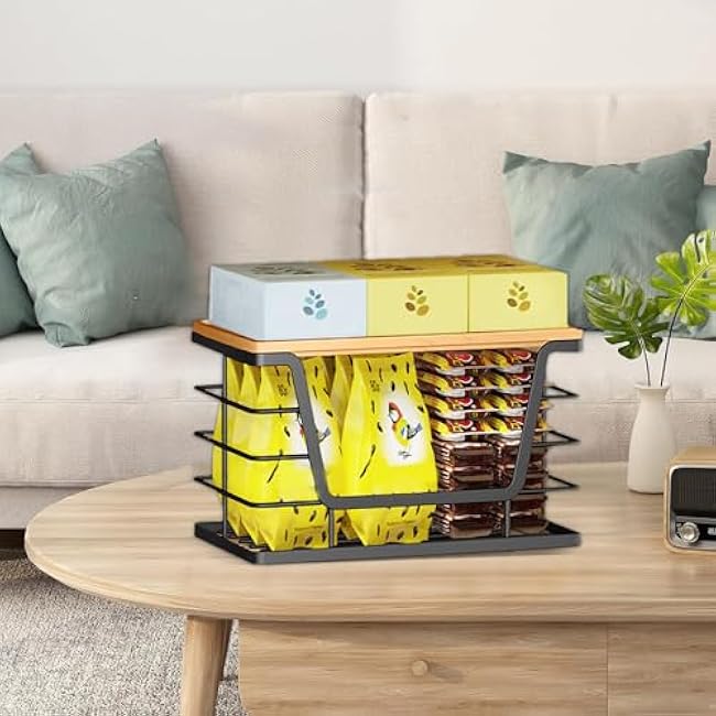 2 Pack Stackable Bamboo Top Trash Bag Holders - Under Sink Organizer for Kitchen & Laundry Room, No Tools Wall Mount Dispenser with FREE 70 Bags (Fits 13G & 33G Bags)