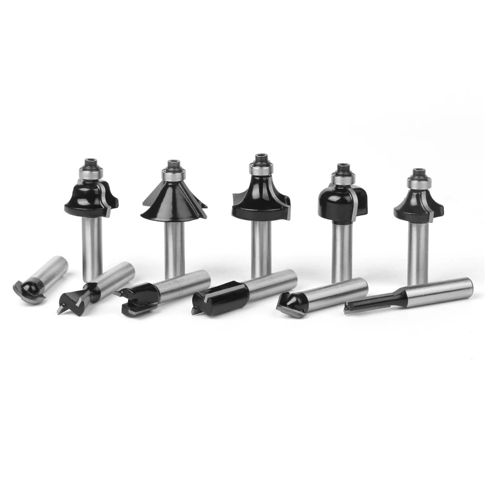 Frezy do frezowania wpustów, Zestaw frezów trzpieniowych ze stopu wolframu i kobaltu, 15 szt., trzpień 8 mm(15pcs No Box 8mm)