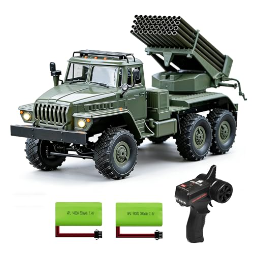 Image of 1:16 Scale RC Truck, 6WD Military Transport Remote Control Car, All-Terrain Off-Road Vehicle with Full Proportional Control, LED Lights & Openable Doors, Hobby Toy for Adults and Collectors