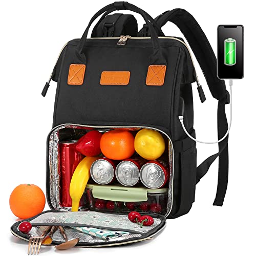 Lunch Backpack, LOVEVOOK Insulated Cooler Backpack Laptop Backpack Lunch Box Bag School Backpack Travel Backpack for Women
