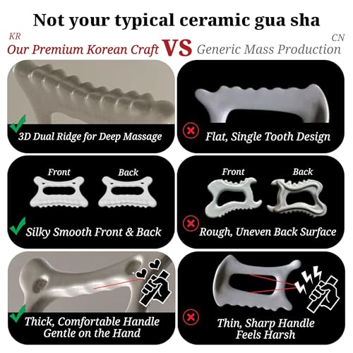ROSE DE JARDIN Ceramic Gua Sha, Face&Body Guasha, Korean Gausha, Face Lift, Muscle Relief Massage Board, Skin Care Gift for Men Women - Image 5