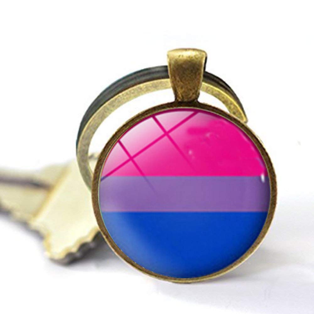 Bi flag keychain