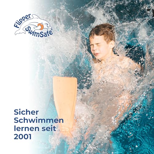 Flipper SwimSafe 1130 - Schwimmflossen für Kinder und Kleinkinder, in der Farbe Orange, Größe 28 – 30, aus Naturkautschuk, als Schwimmhilfe für unbeschwerten Schwimm- und Badespaß
