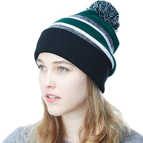 Winter Knit Beanie Hat with Pom Pom – Warm...