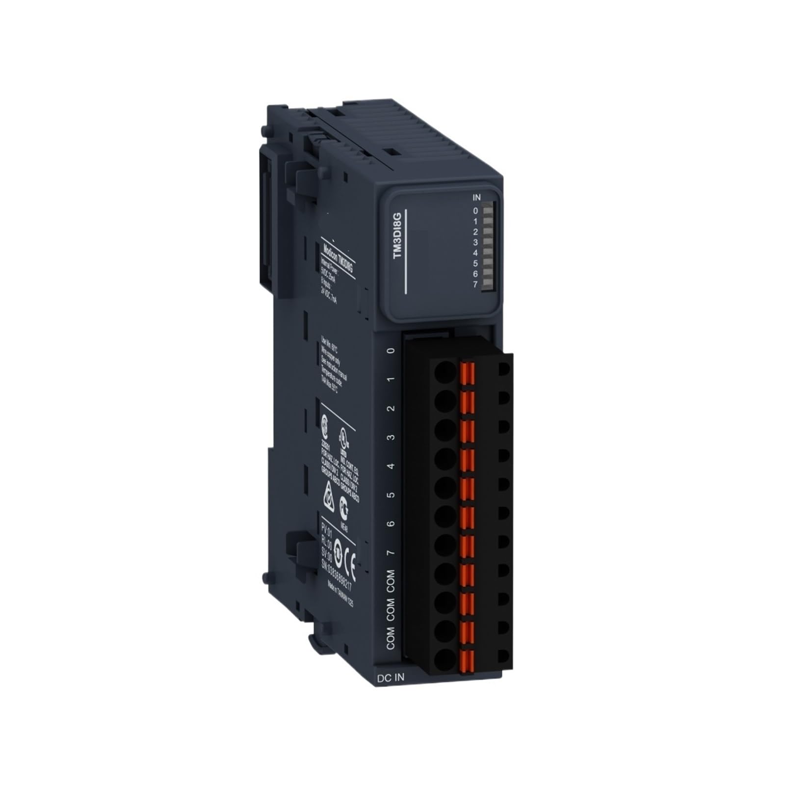 YWZVBSDCS TM3DI8G input module, TM3, 8 inputs (spring) 24 VDC