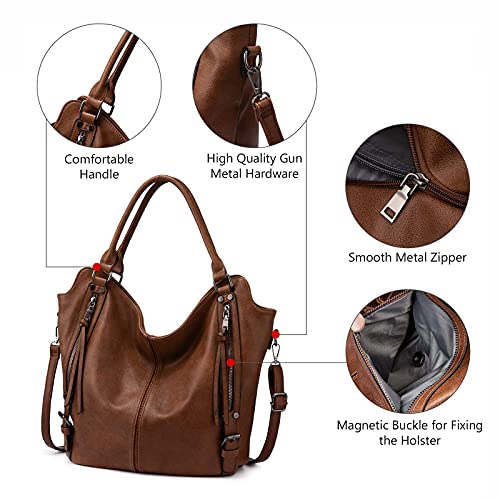 Bolso Hobo para mujer de piel sintética con holster desmontable miniatura 3