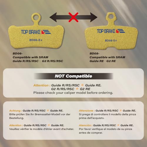 Image of TOP BRAKE Disc Bike Brake Pads Compatible with SRAM Code R RE RSC, DB8, Motive, AVID | MTB eMTB Downhill Trail All Mountain Enduro Cycling | 2026 iF Design Award