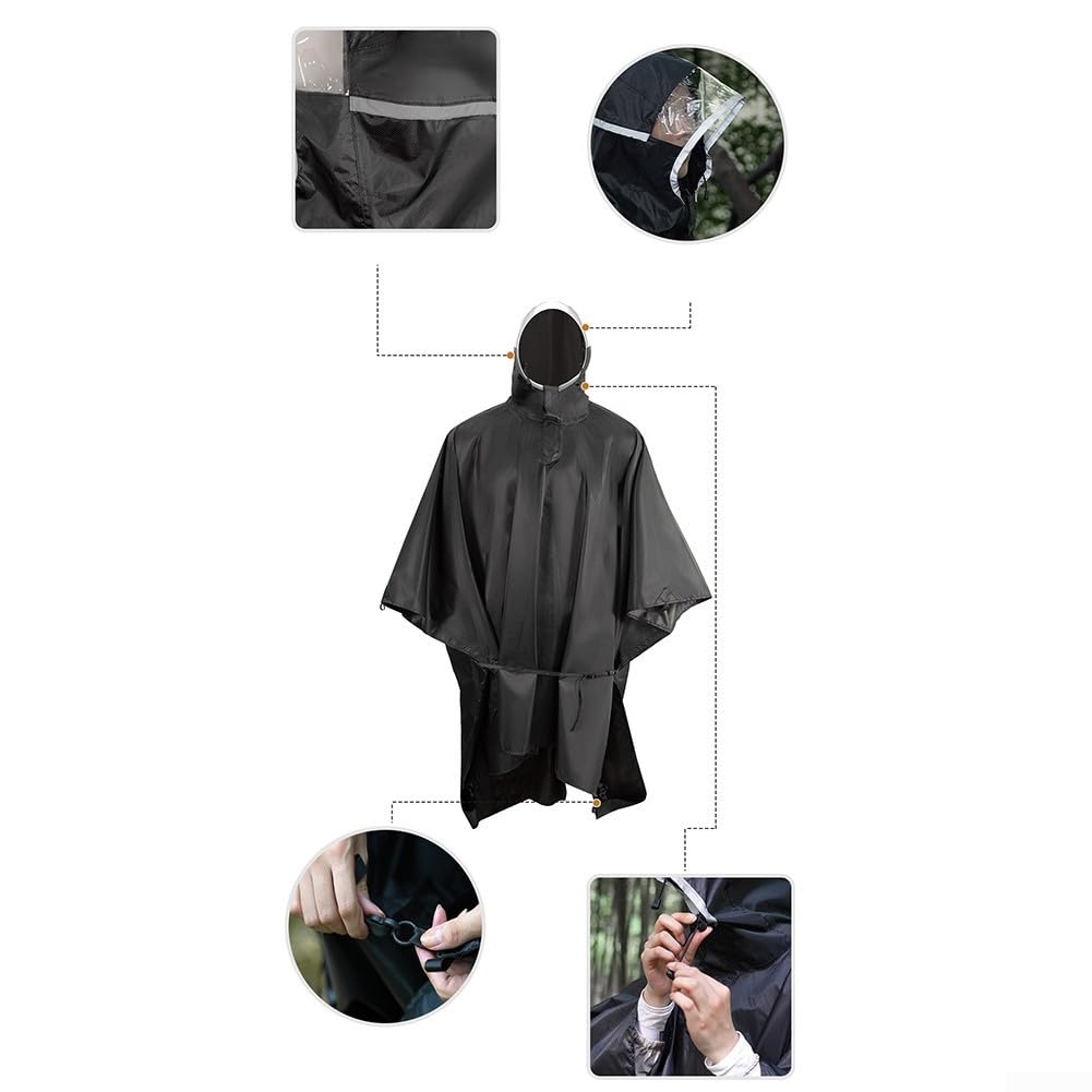 Impermeable 3 en 1 para actividades al aire libre, incluyendo senderismo, ciclismo, pesca, montañismo, exploración de la selva y función de capa de suelo