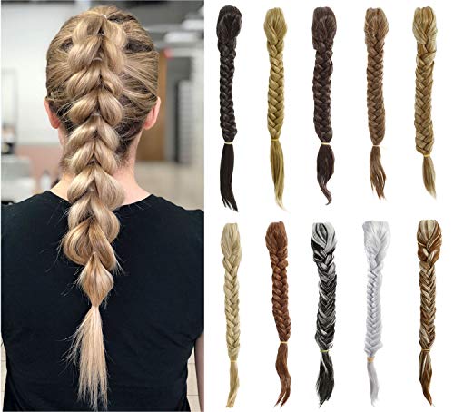 Wodelanle Fishtail Braid Ponytail Extension 21 Inch Claw Clip on in Ponytail Extension Synthetic Hairpiece