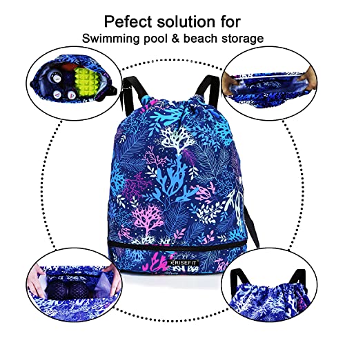 Risefit Waterproof Drawstring Bags, Print Gym Bags Sports Backpacks for School PE Bags for Boys Girls Men Women - Image 4