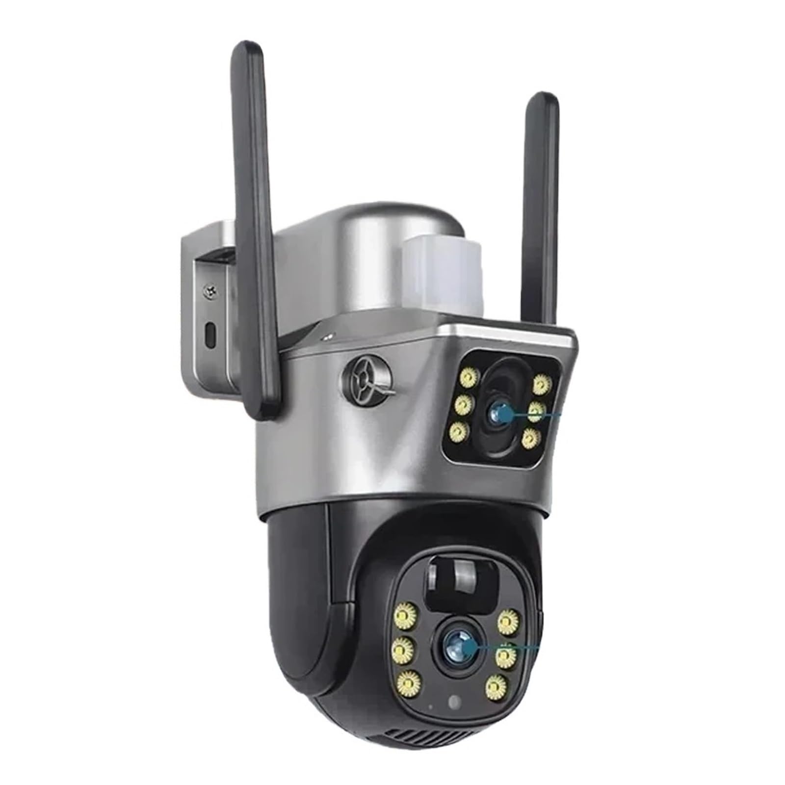 JVDDI 4K 8MP WiFi Solar Camera Dual Lens Dual Screen CCTV CamarasTwo-Way Audio Surveillance Battery PTZ Cameras(WIF Solar 32G Card)