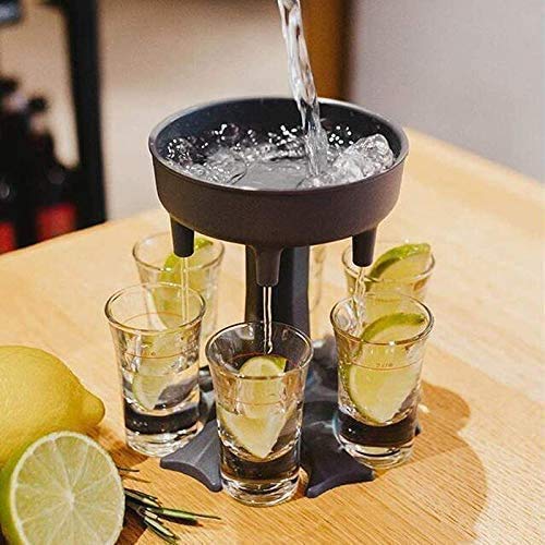 Praxon SIX Ways Shot Glass Dispenser, Cocktail Dispenser, Multiple 6 Shot Glass Dispenser, Holder Carrier Caddy Liquor Bottles Dispenser Gifts, Bar Shot Dispenser
