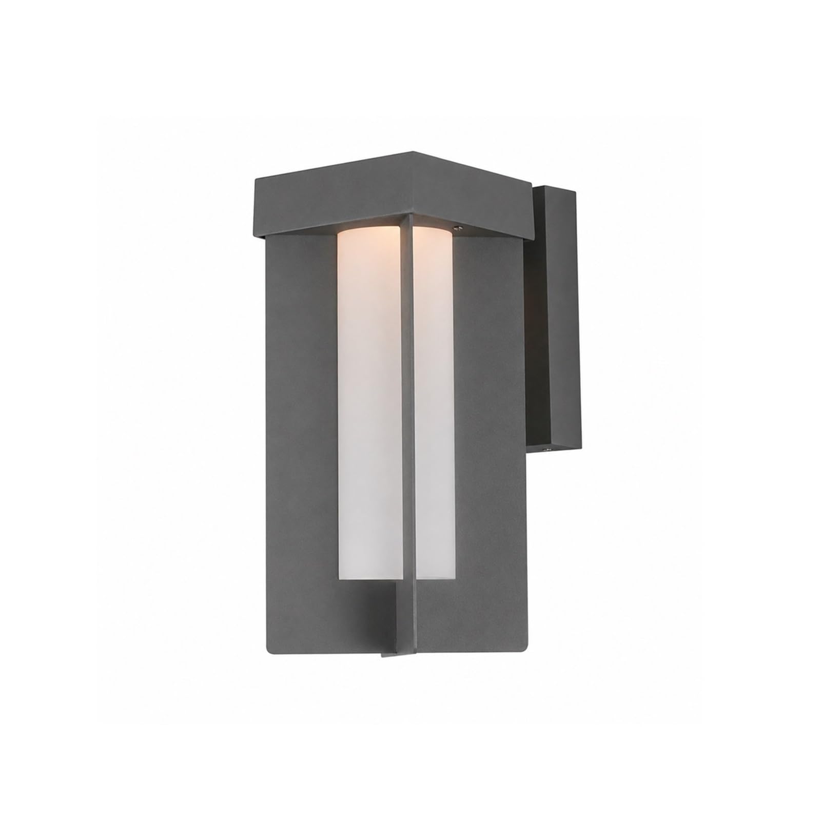 OZBMA Modern Wall Mount Fixture, Waterproof Sand Gray Aluminum Exterior Light with Frosted PC Shade, Rustproof Sconce for Hallway Entryway Staircase Corridor Apartment Threshold (size_name Large)
