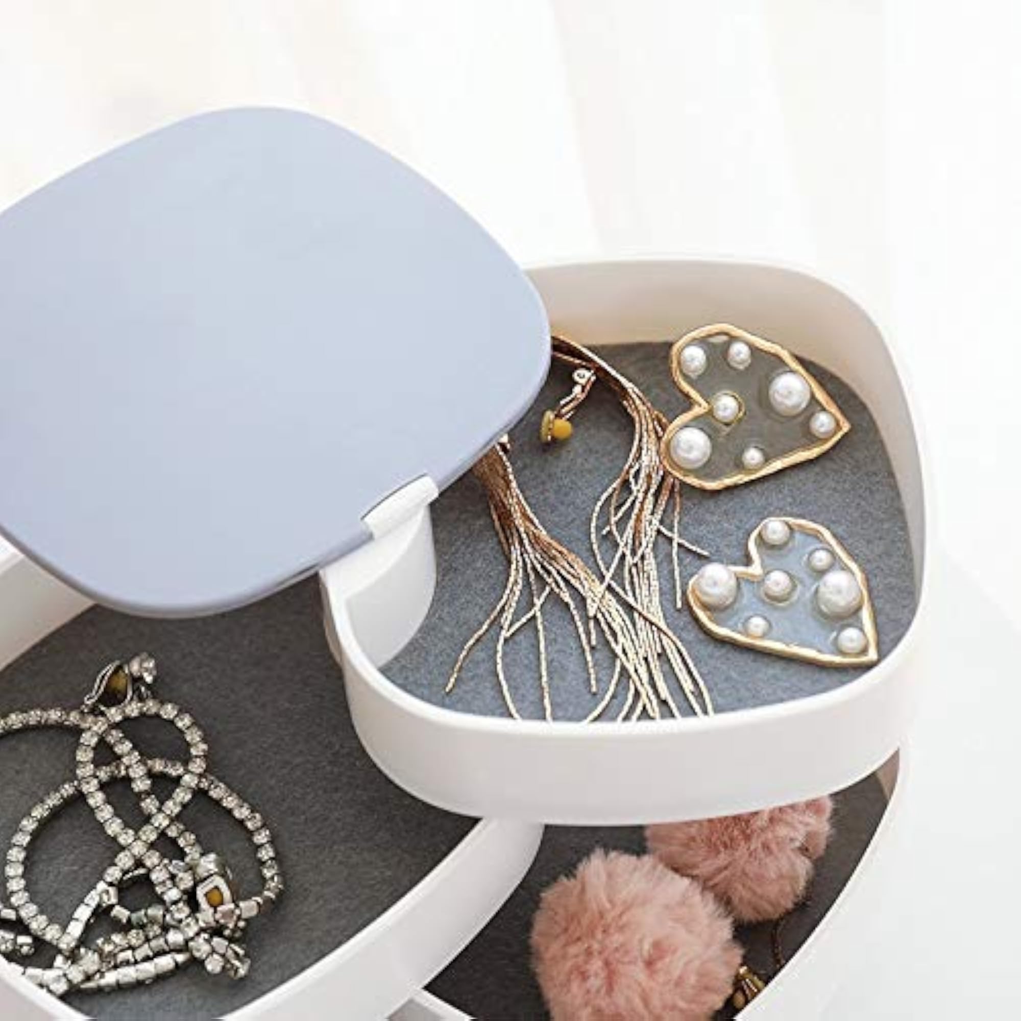 PU Leather Small Jewelry Box for Travel