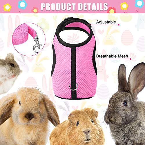 New 2 Pieces Bunny Rabbit Harness with Leash Cute Adjustable Buckle Breathable Mesh Vest for Kitten Puppy Small Pets… - Image 7