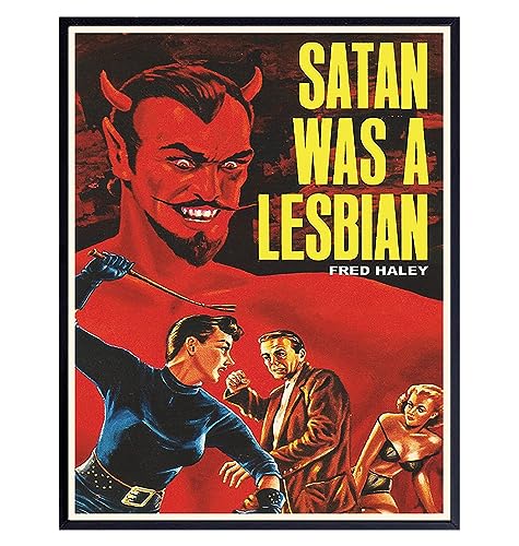 Vintage Lesbian Movie Poster 11x14 - Funny Retro Wall Art Print for Queer LGBTQ Women - Unique Lesbian Gifts for Girlfriend - Chic Vintage Style Decor - Eclectic Gay Women Pop art Fiction Home Decor