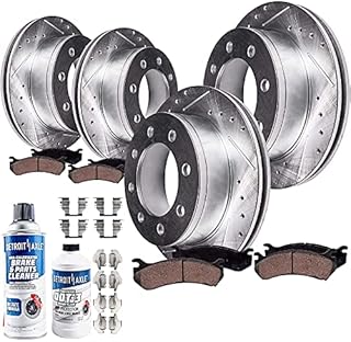 Detroit Axle - 325mm Front & 330mm Rear Drilled & Slotted Rotors + Brake Pads Replacement for Chevy GMC Silverado Sierra 2500 3500 HD - 10pc Set
