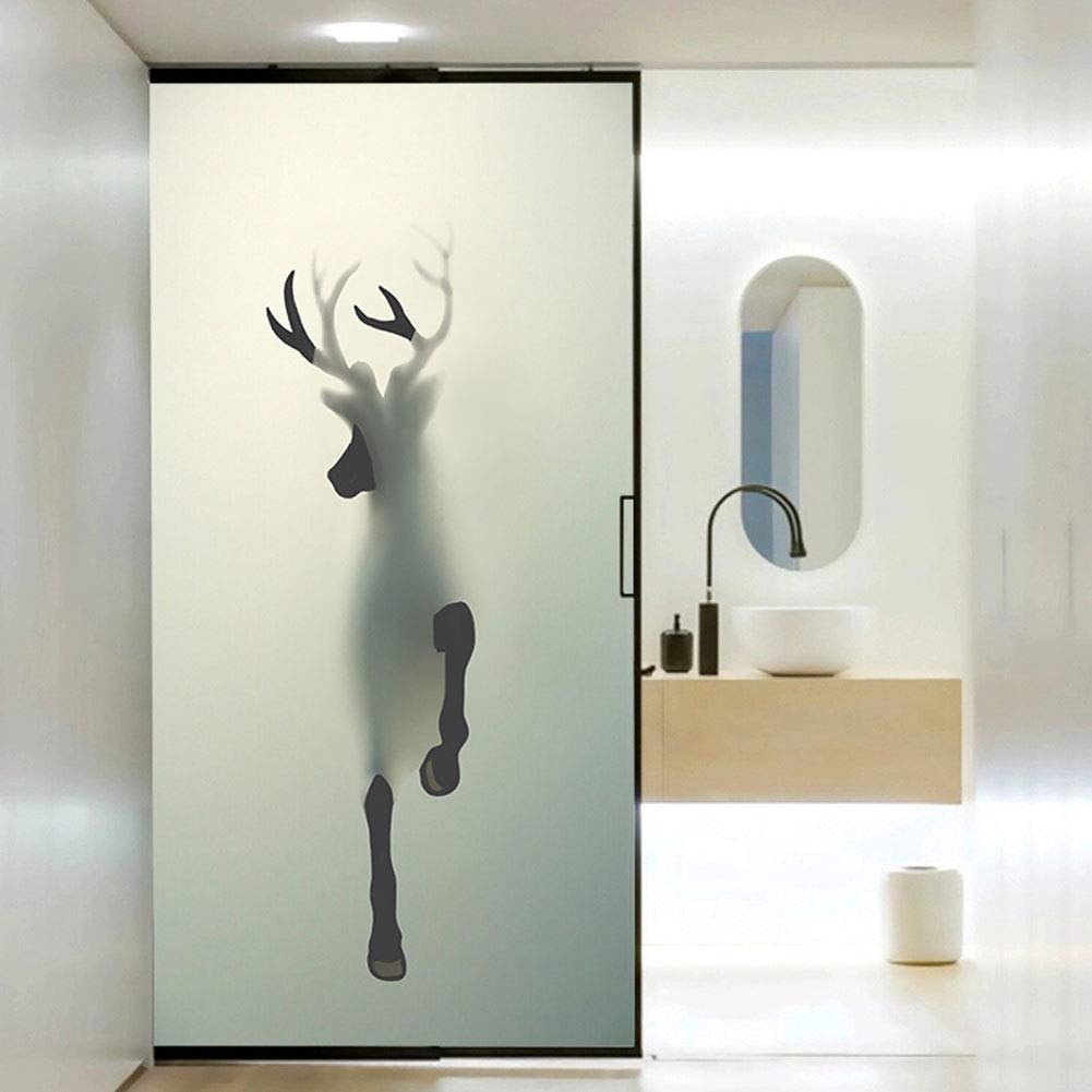 Keine-kleber Sichtschutzfoli,Hirsch Fensterfolie Bad,Dekofolie | statische,Einfache entfernung Wiederverwendbar , Nein Formaldehyd,A,100cm*200cm