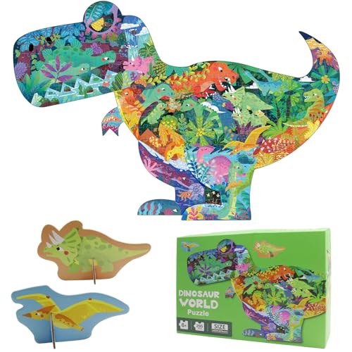 Puzzle de dinosaurios para niños de 6 a 8 años 295 piezas puzzle con forma de animal único para el suelo para niños de 8 a 12 años miniatura 1